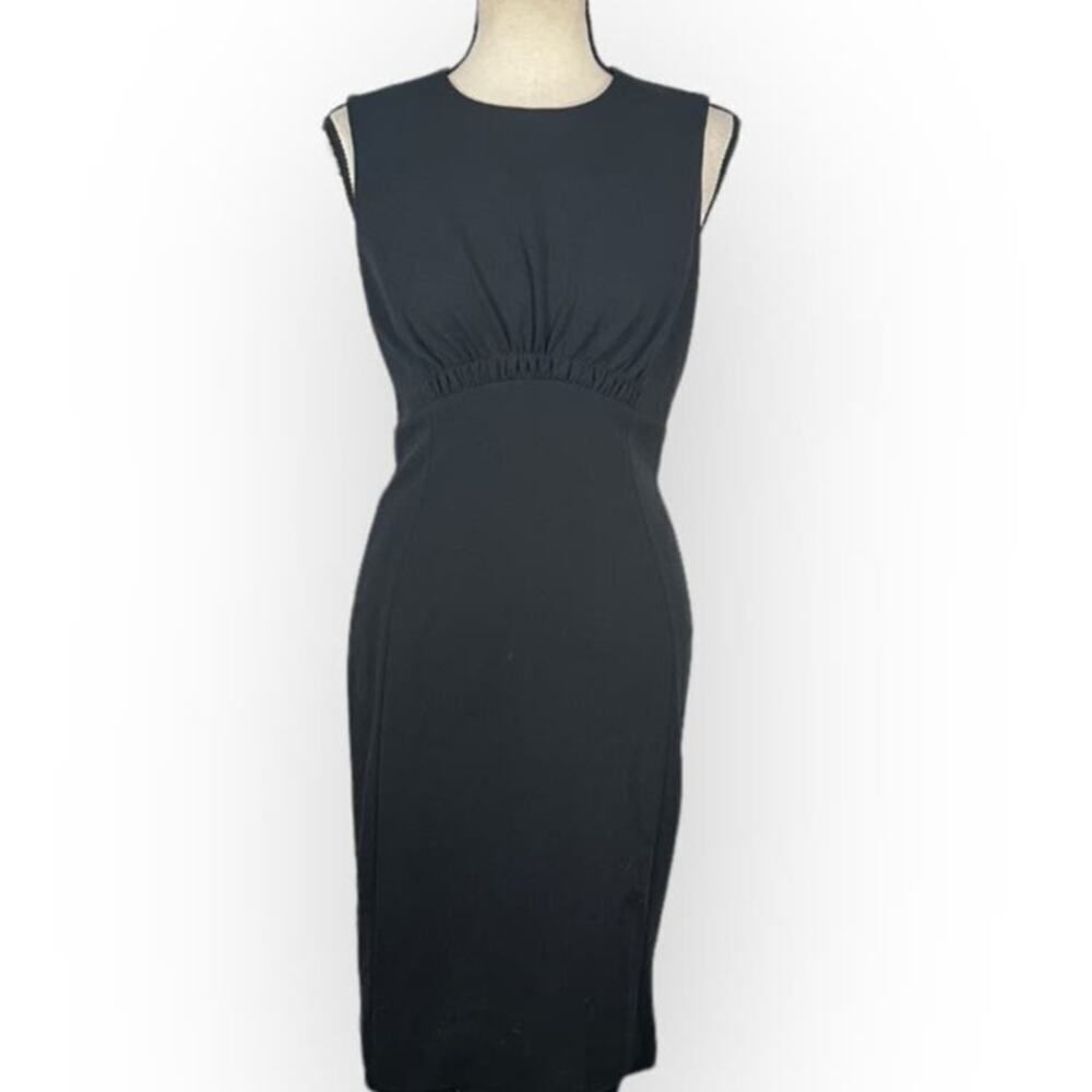 Calvin Klein Empire Waist Sheath Dress Women's 2 Black Knee Length Sleeveless